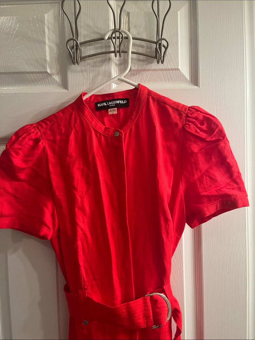 Karl Lagerfeld Red Linen Blend Maxi Dress - Picture 3 of 6